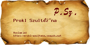 Prokl Szultána névjegykártya